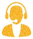 Gold Vector Online Operator Mosaic Icon