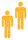 Gold Vector People Mosaic Icon