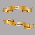 Gold Vector ribbon banners gold