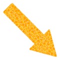 Gold Vector Right Down Arrow Mosaic Icon