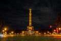 Gold Victory Column in Berlin at night Royalty Free Stock Photo