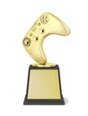 Gold video gaming trophy
