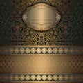 Gold vintage background with decorative frame.