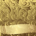 Gold vintage floral frame Royalty Free Stock Photo