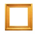 Gold vintage frame isolated on white