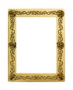 Gold vintage frame isolated on white background