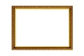 Gold vintage frame isolated on white background Royalty Free Stock Photo