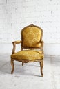 Gold vintage luxury armchair with clipping path