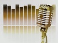 Gold vintage microphone Royalty Free Stock Photo