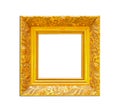 Gold Vintage picture frame on white background Royalty Free Stock Photo