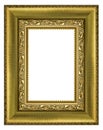 Gold vintage picture and photo frame isolated on white background Royalty Free Stock Photo