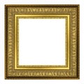 Gold vintage picture and photo frame isolated on white background Royalty Free Stock Photo