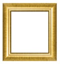 Gold vintage picture and photo frame isolated on white background Royalty Free Stock Photo