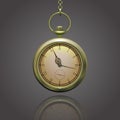 Gold vintage pocket clock Royalty Free Stock Photo