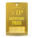 Gold VIP backstage pass