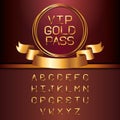 GOLD VIP letters alpahabet