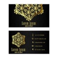 Gold Visiting Card, Business Vector Card creative Design Royalty Free Stock Photo