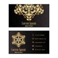 Gold Visiting Card, Business Vector Card creative Design Royalty Free Stock Photo