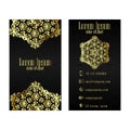 Gold Visiting Card, Business Vector Card creative Design Royalty Free Stock Photo
