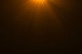gold warm color bright lens flare rays light flashes leak movement for transitions on black background,movie titles and overlaying Royalty Free Stock Photo