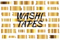 Gold washi tape strips, washy tape ordecorative adhesive strips Royalty Free Stock Photo