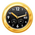 Gold watch with black face Royalty Free Stock Photo