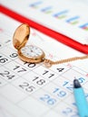 Gold watch calendar Royalty Free Stock Photo