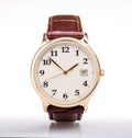 Gold watch leather strap