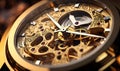 gold watch machine focus, ai generative Royalty Free Stock Photo