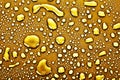 Gold water drops background Royalty Free Stock Photo
