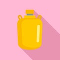 Gold water flask icon, flat style