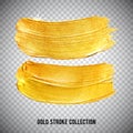 Gold watercolor texture paint stain abstract illustration set. Shining brush stroke for you amazing design project of