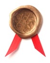 Gold wax seal Royalty Free Stock Photo