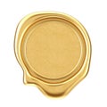 Gold Wax Seal with Blank Space for Your Design. 3d Rendering Royalty Free Stock Photo