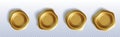 Gold wax seal stamp collection Royalty Free Stock Photo