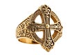 Gold wedding ring, man - png, transparent background, isolated, cross, Christian
