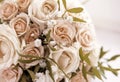 gold wedding rings on a bouquet of roses, Bridal bouquet, flowers, jewelry