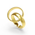 Gold wedding rings engraved Royalty Free Stock Photo