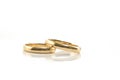 Gold wedding rings isolated on Royalty Free Stock Photo