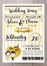 Gold wedding template collection for banners,Flyers,Placards wit Royalty Free Stock Photo