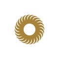 Gold wheel logo Illustration Design. Vector EPS 10