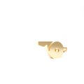 Gold Whistle icon isolated on white background. Referee symbol. Fitness and sport sign. 3d illustration 3D render Royalty Free Stock Photo