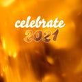 Gold and white celebrate 2021 background design