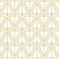 Gold on White Double Triangle Geometrical Pattern Seamless Repeat Background