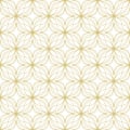 Gold on white geometric tile oval and circle scribbly lines seamless repeat pattern background