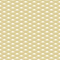 Gold on White 4 Line Fish Scale Geometrical Pattern Seamless Repeat Background