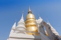 Gold and white pagoda at wat Suan dok temple ,Chiang Mai, Thailand Royalty Free Stock Photo