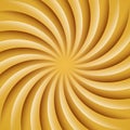 Gold and white rotating hypnosis spiral. Twirl abstract background. Optical illusion. Hypnotic psychedelic vector illustration. Royalty Free Stock Photo