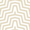 Gold and white seamless pattern with diagonal stripes, lines, chevron, zigzag Royalty Free Stock Photo