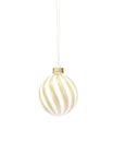 Gold and white spiral twisted Christmas ball